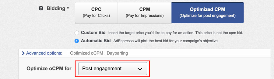 CPM Otimize facebook ads