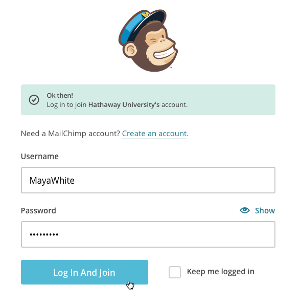 Login mail chimp